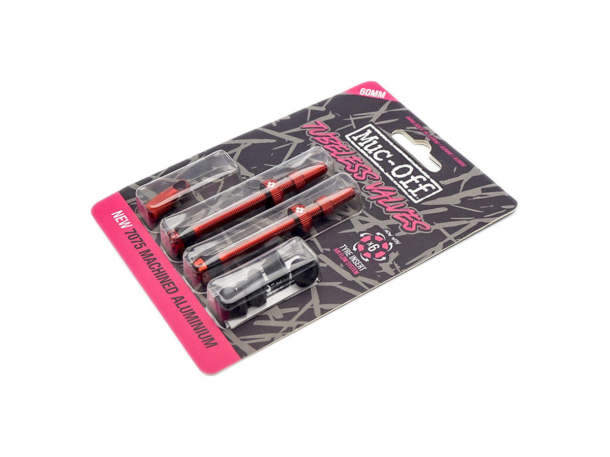 MUC-OFF Tubeless Valve Kit V. 2.0 60 mm - red tubeless valve pair