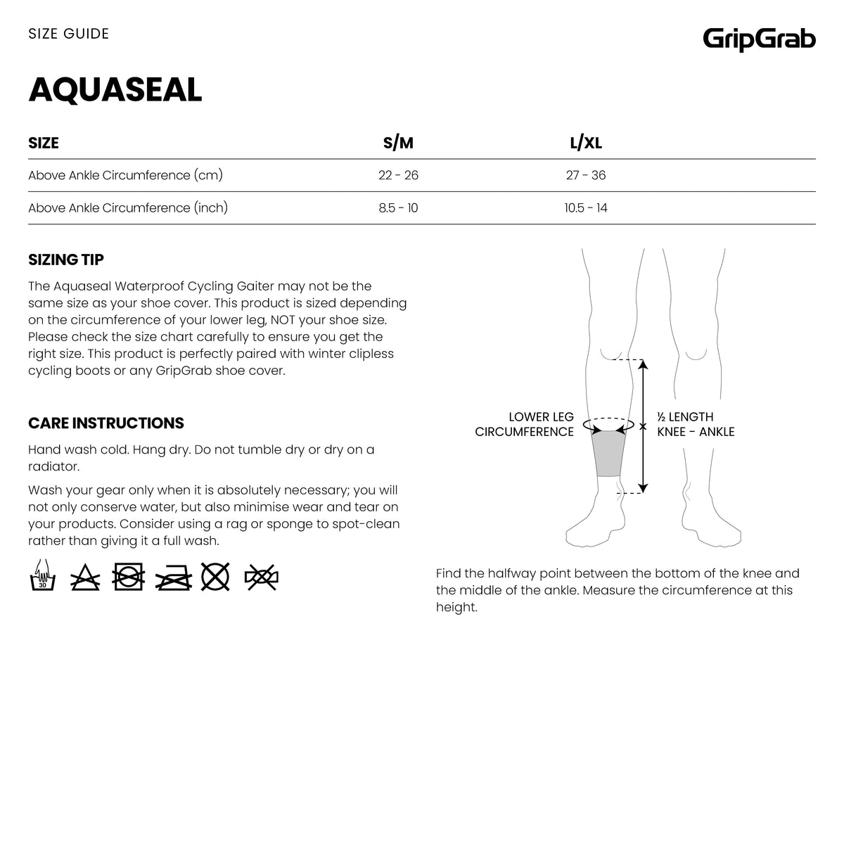 GripGrab AquaSeal Waterproof Cycling Gaiter - sadesuoja kengän ja lahkeen väliin