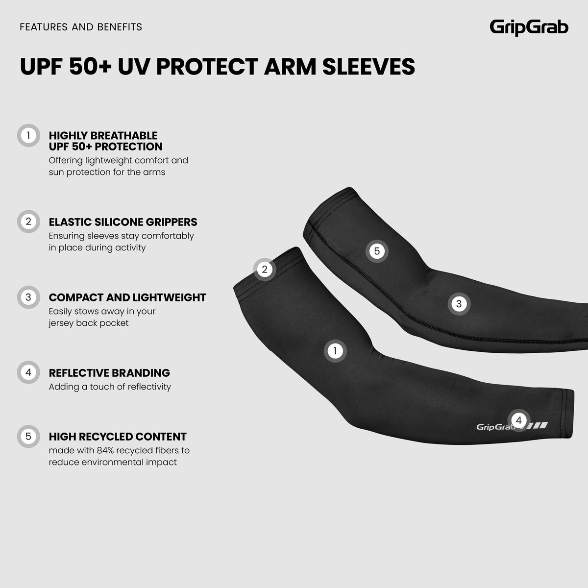 GripGrab UPF 50+ UV Protect Arm Sleeves - UV-suojahihat