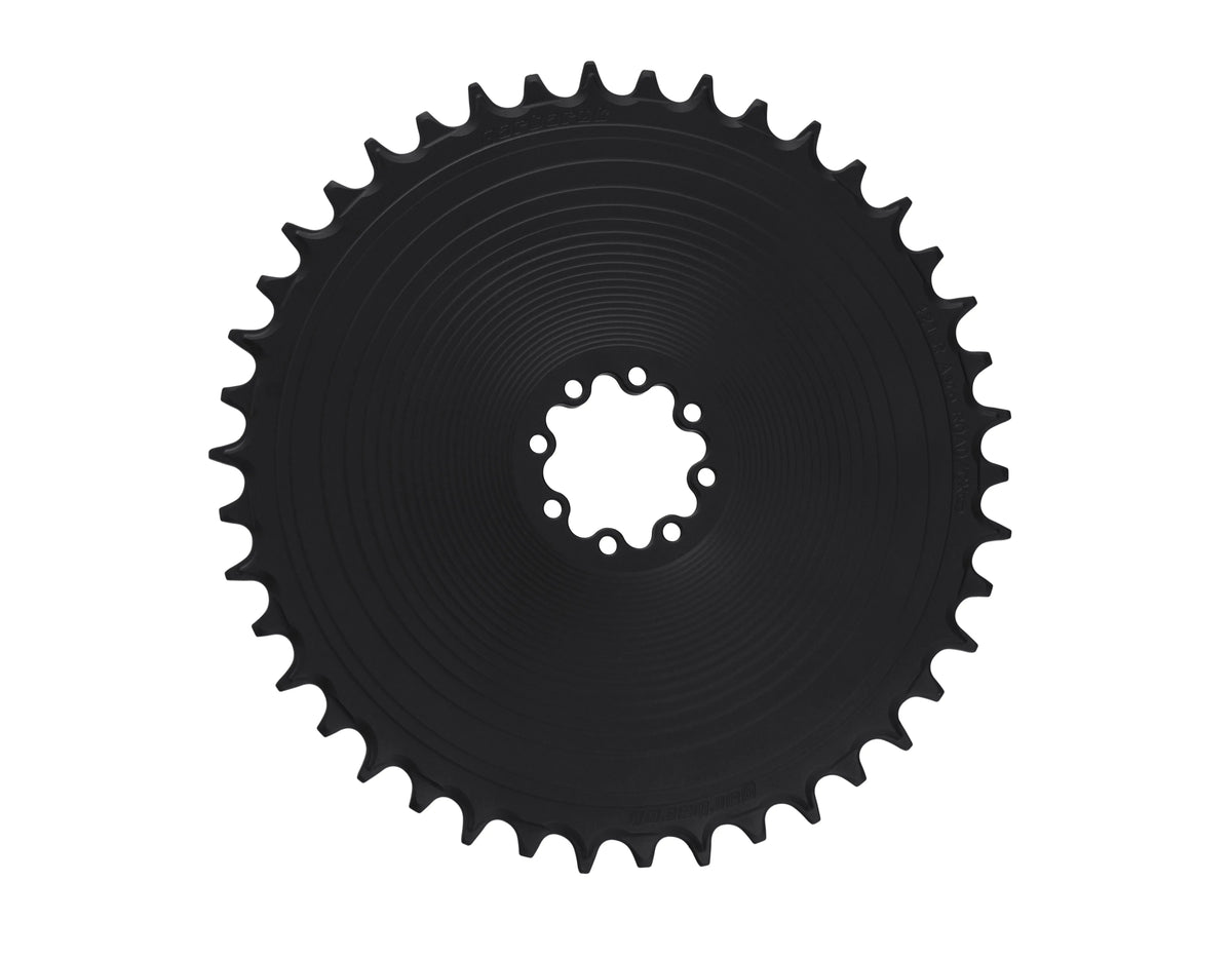Garbaruk MATTE BLACK AERO chainring for SRAM 8-bolt - ovaali eturatas