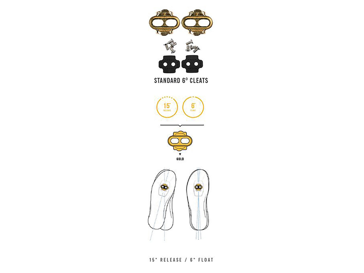 CRANKBROTHERS Cleat Standard Release (15° angle, float 6°) Gold