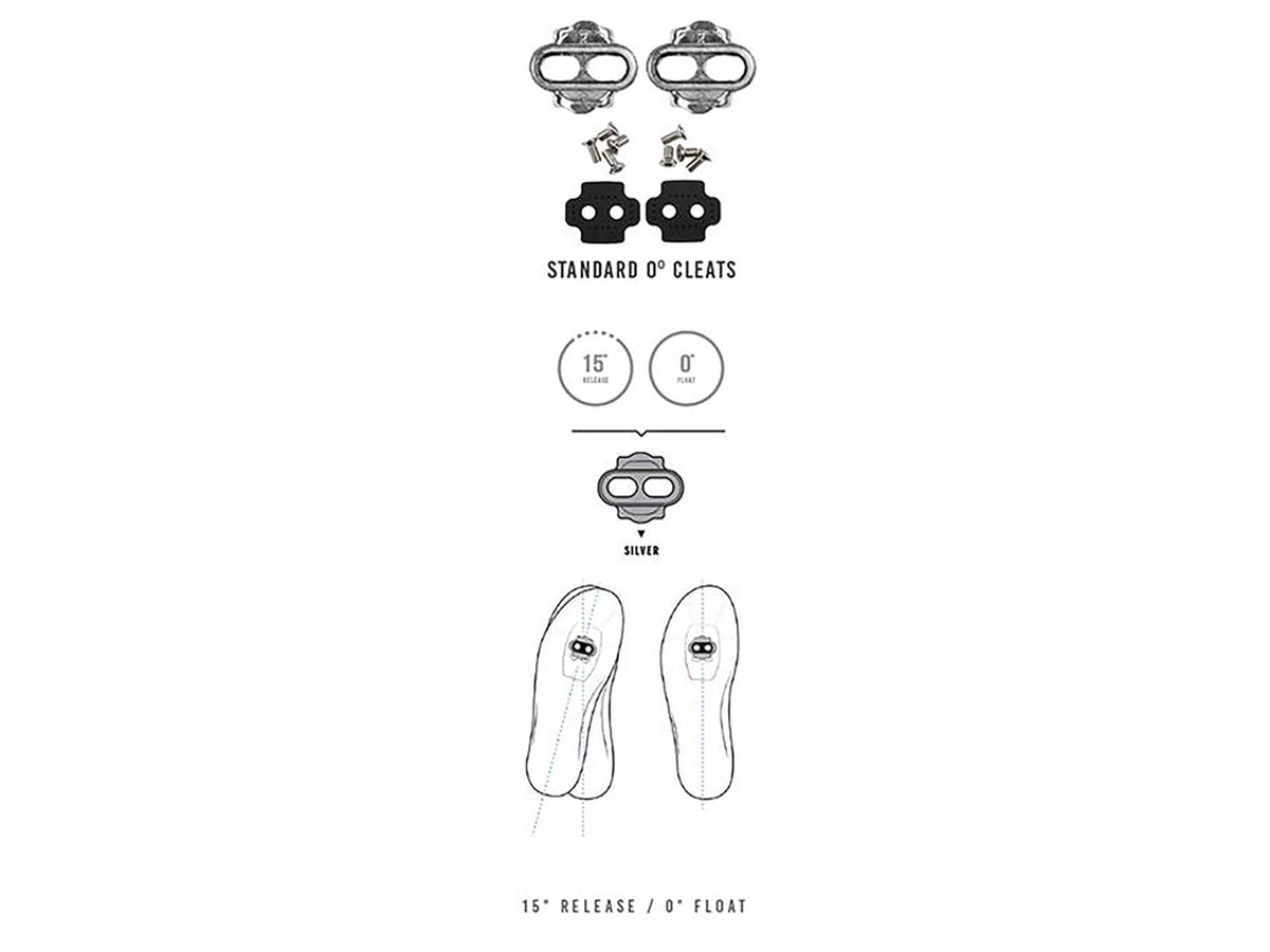 CRANKBROTHERS Cleat Standard Release (15° angle, float 0°) Silver