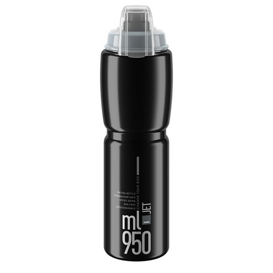 Juomapullo Elite Jet Plus 950 ml - musta suojakorkilla