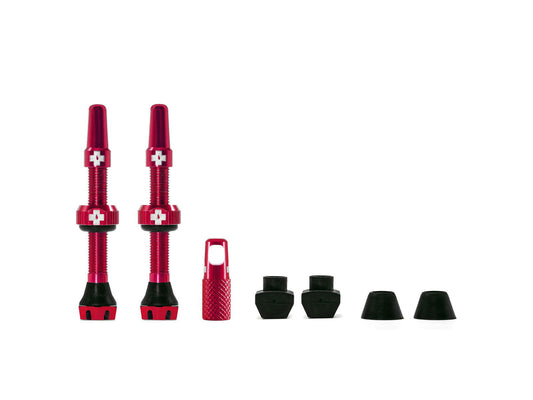 MUC-OFF Tubeless Valve Kit V. 2.0 44 mm - punainen tubeless-venttiilipari
