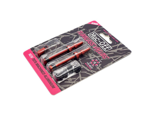 MUC-OFF Tubeless Valve Kit V. 2.0 60 mm - punainen tubeless-venttiilipari