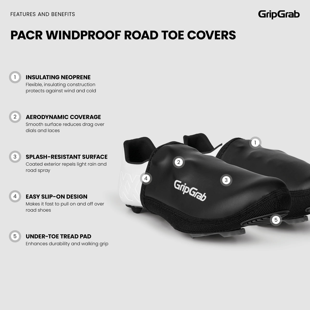 GripGrab PACR Windproof Road Toe Covers - varvassuoja