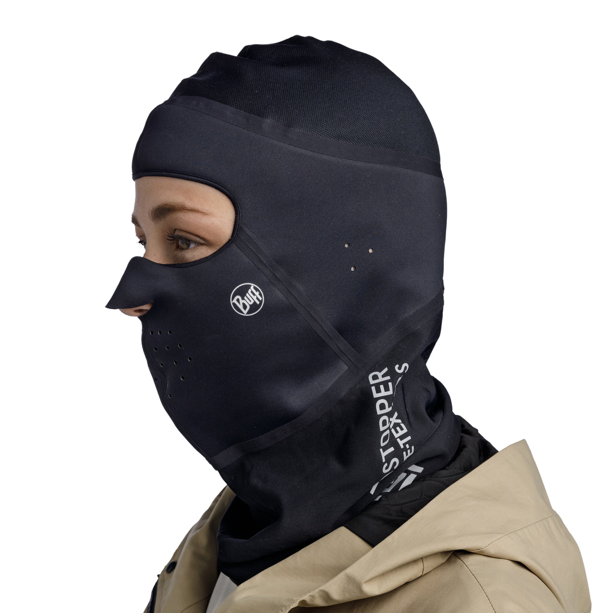 Buff Windproof Balaclava - musta tuulenpitävä kypärähuppu