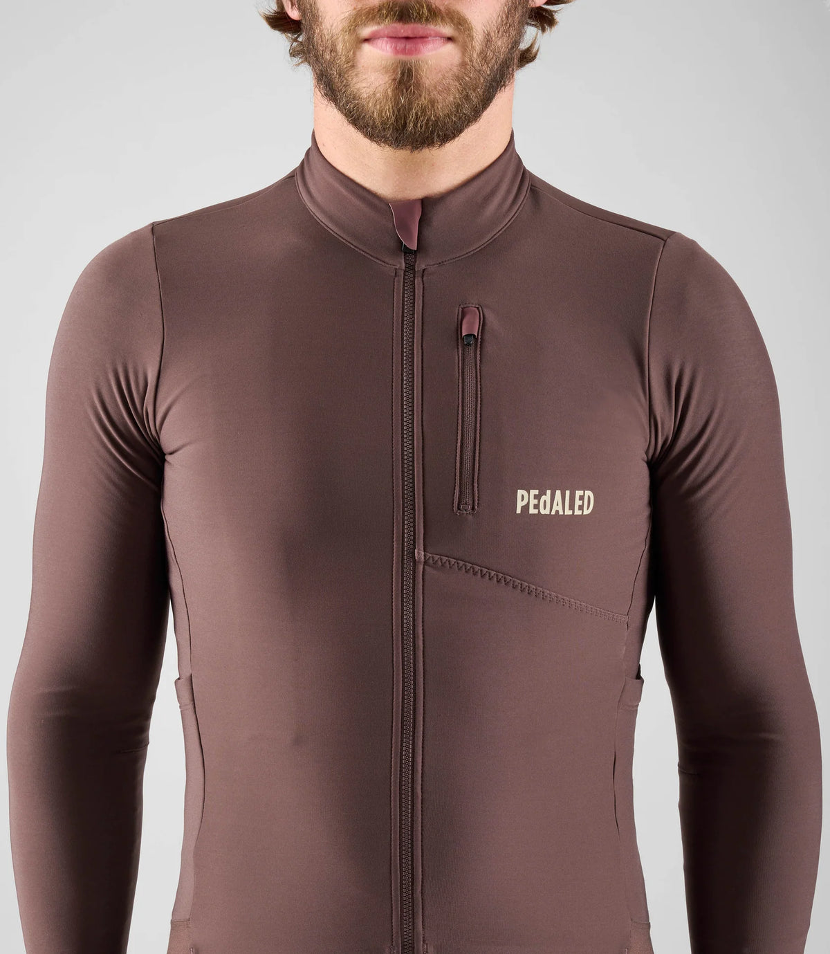 PEdALED ODYSSEY Long Sleeve Jersey Brown - pitkähihainen pyöräilypaita