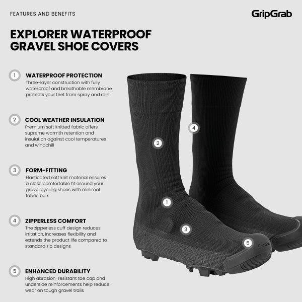 GripGrab Explorer Waterproof Gravel Shoe Covers - kengänsuoja gravel- ja mtb-kengille