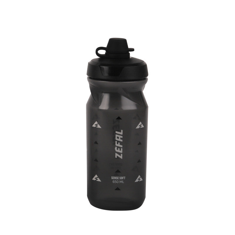 ZÉFAL Vattenflaska Sense Soft 65 No-Mud 650 ml Rökt Svart - dricksflaska med skyddslock